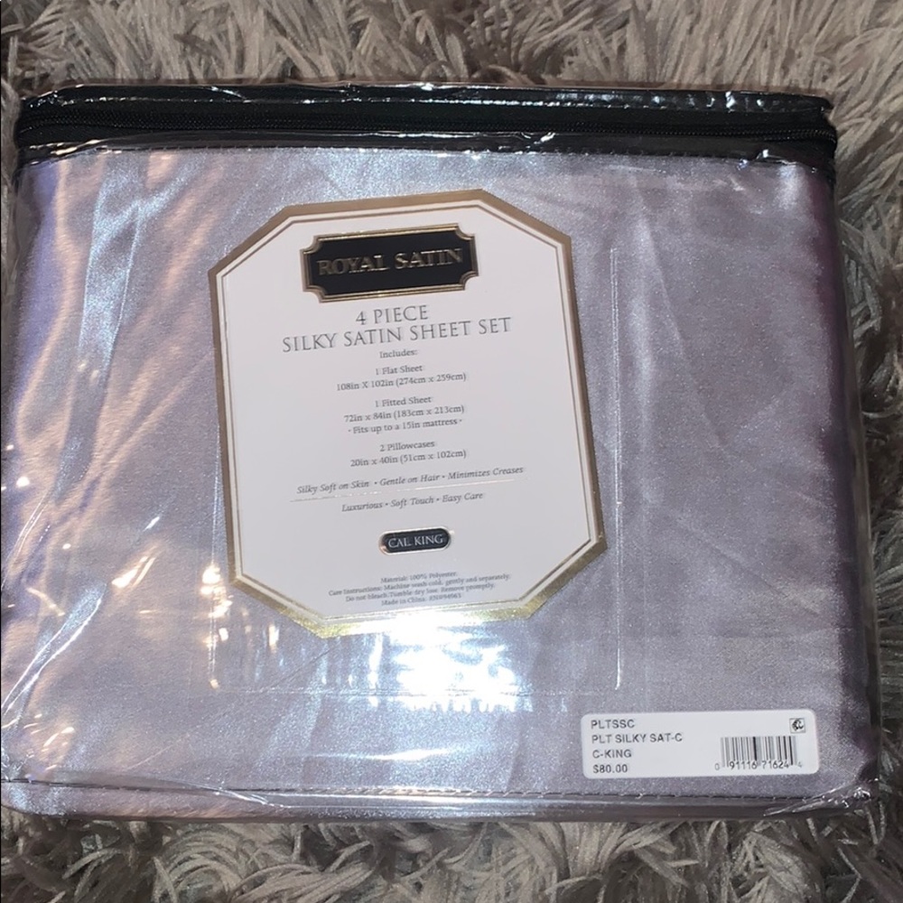 Cali king silk sheet set brand new never opened